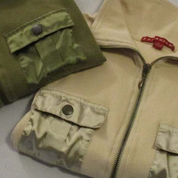 π J.J BASICS VINTAGE GREEN AND BEIGE (2) FULL-ZIP CROP TOPS β SIZE L π - Picture 11 of 15